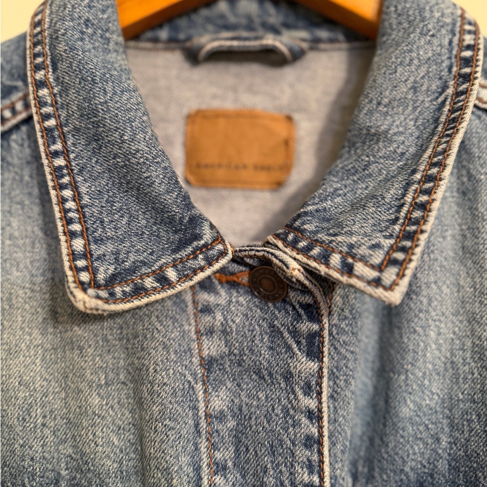 American Eagle Denim Jacket XL Oversized Medium Wash Blue - Picture 2 of 5